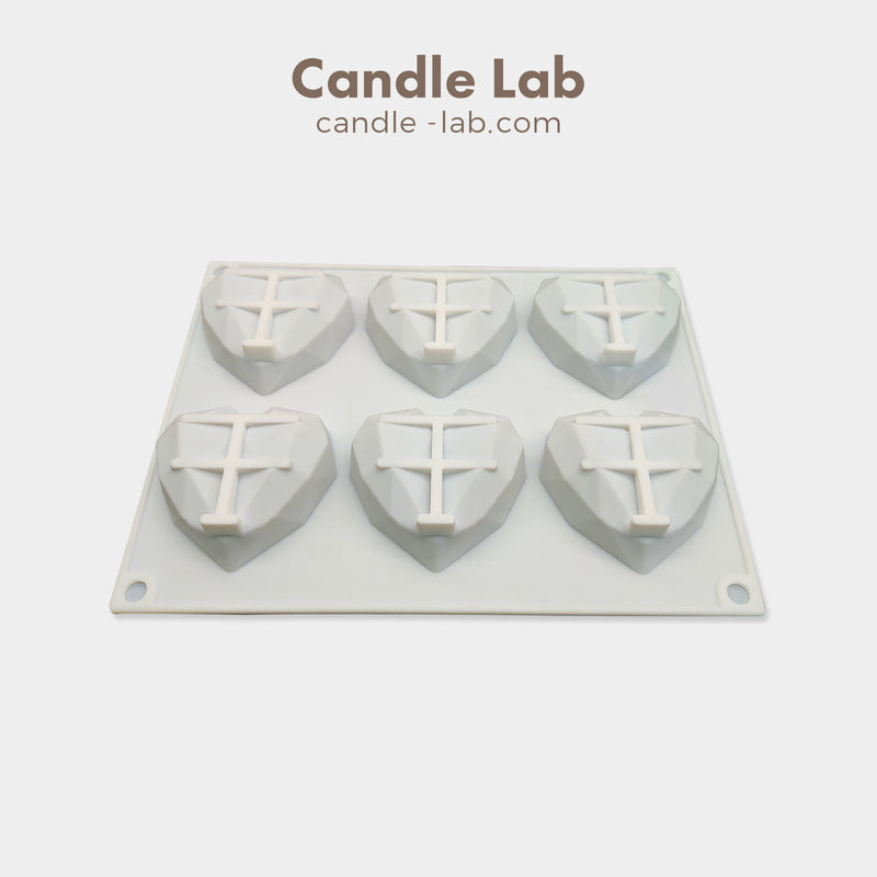 3D Geometric Heart Shapes Mold