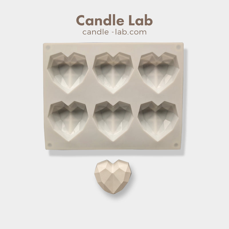 3D Geometric Heart Shapes Mold